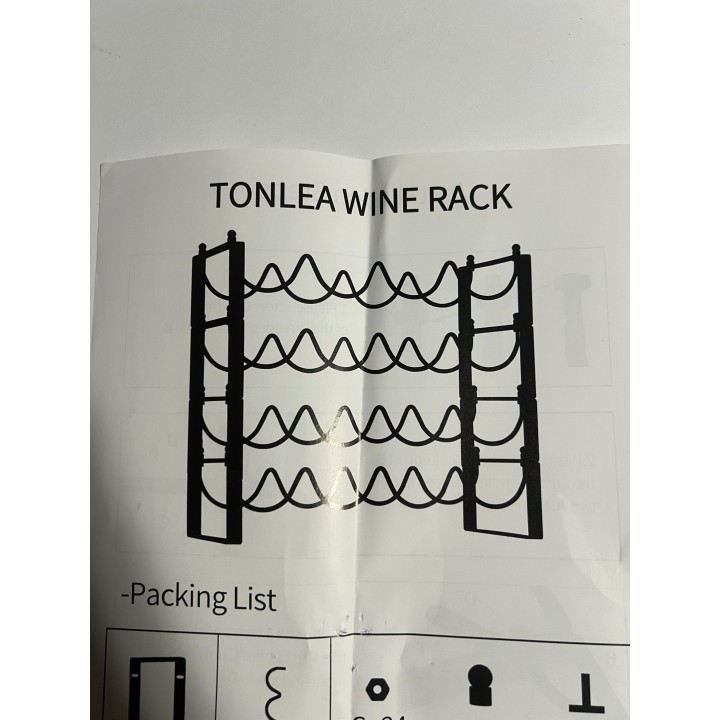 Stojak na wino TONLEA – metalowy regał na butelki