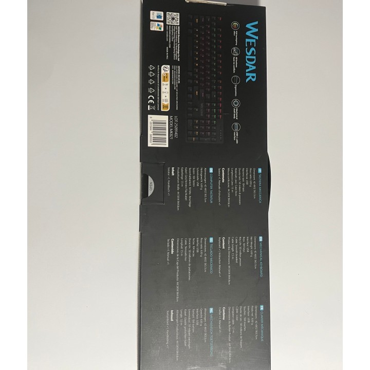 Klawiatura mechaniczna WESDAR MK821 RGB – gamingowa USB
