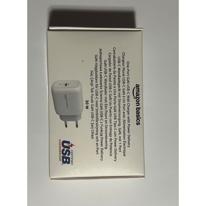 Ładowarka sieciowa Amazon Basics USB-C GaN 30W Power Delivery