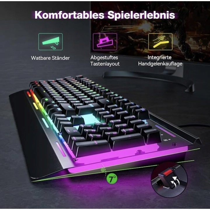 Klawiatura gamingowa RGB – idealna do gier i pracy (membrana)