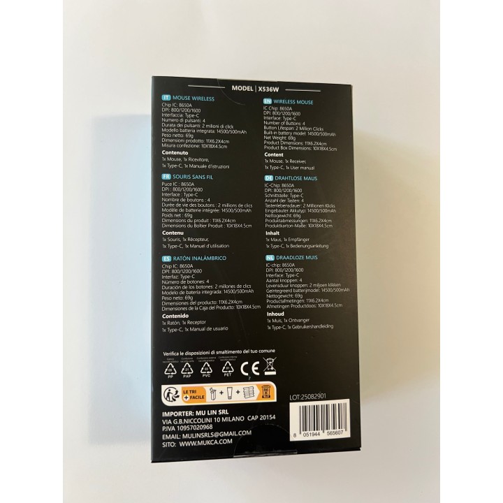 Bezprzewodowa mysz komputerowa WESDAR X536W RGB